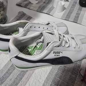 Puma Roma White and Black Athletic Shoes